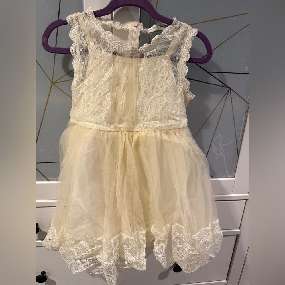 Trish Scully Child Ivory Lace Tulle Dress Girls Size 4 Easter